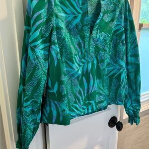 Lilly Pulitzer Vibrant Green and Blue Blouse